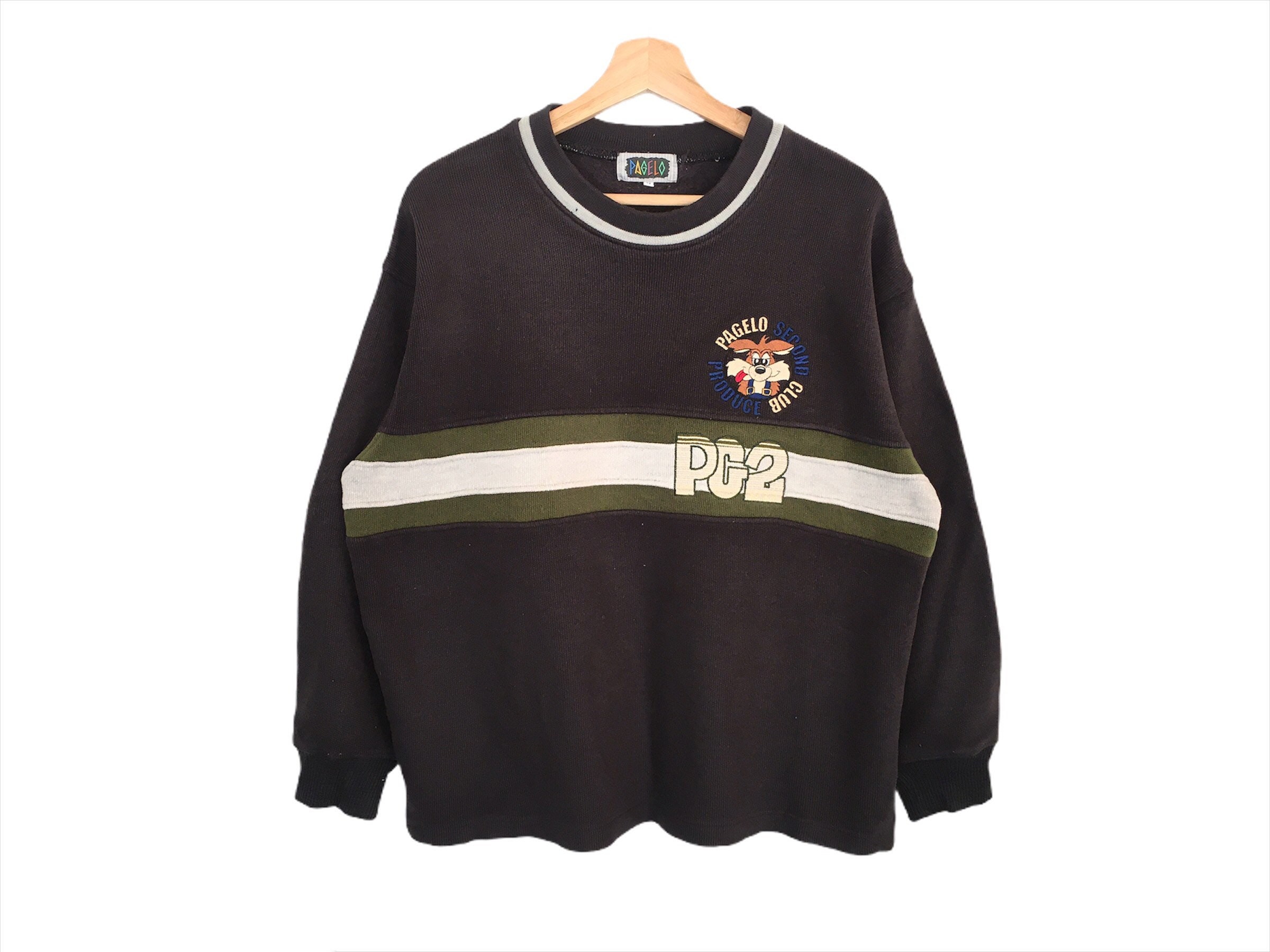Vintage Pagelo Second Club Produce Sweater Spellout Pullover  