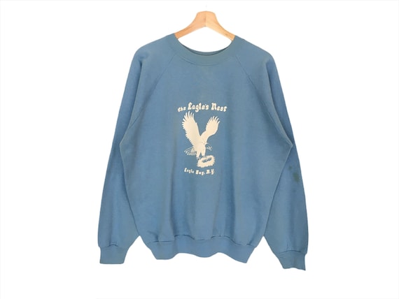 Vintage The Eagles Nest New York Sweater Spellout… - image 1