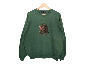 vintage Bird Design gros logo pull Spellout pull-over sweat-shirt à capuche