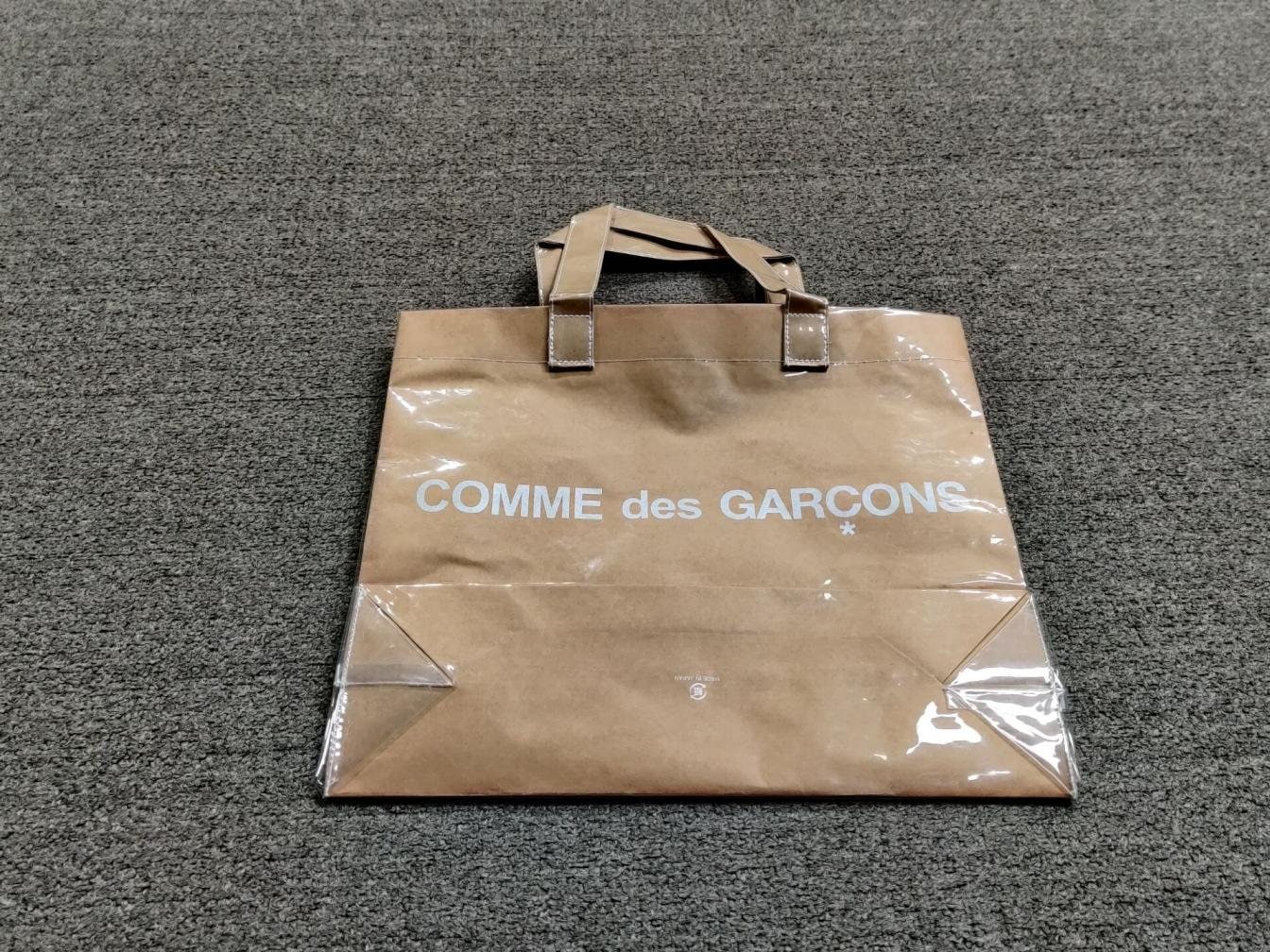 ✈Rei Kawakubo CDG Black Kraft Paper PVC Shopping Bag Comme des