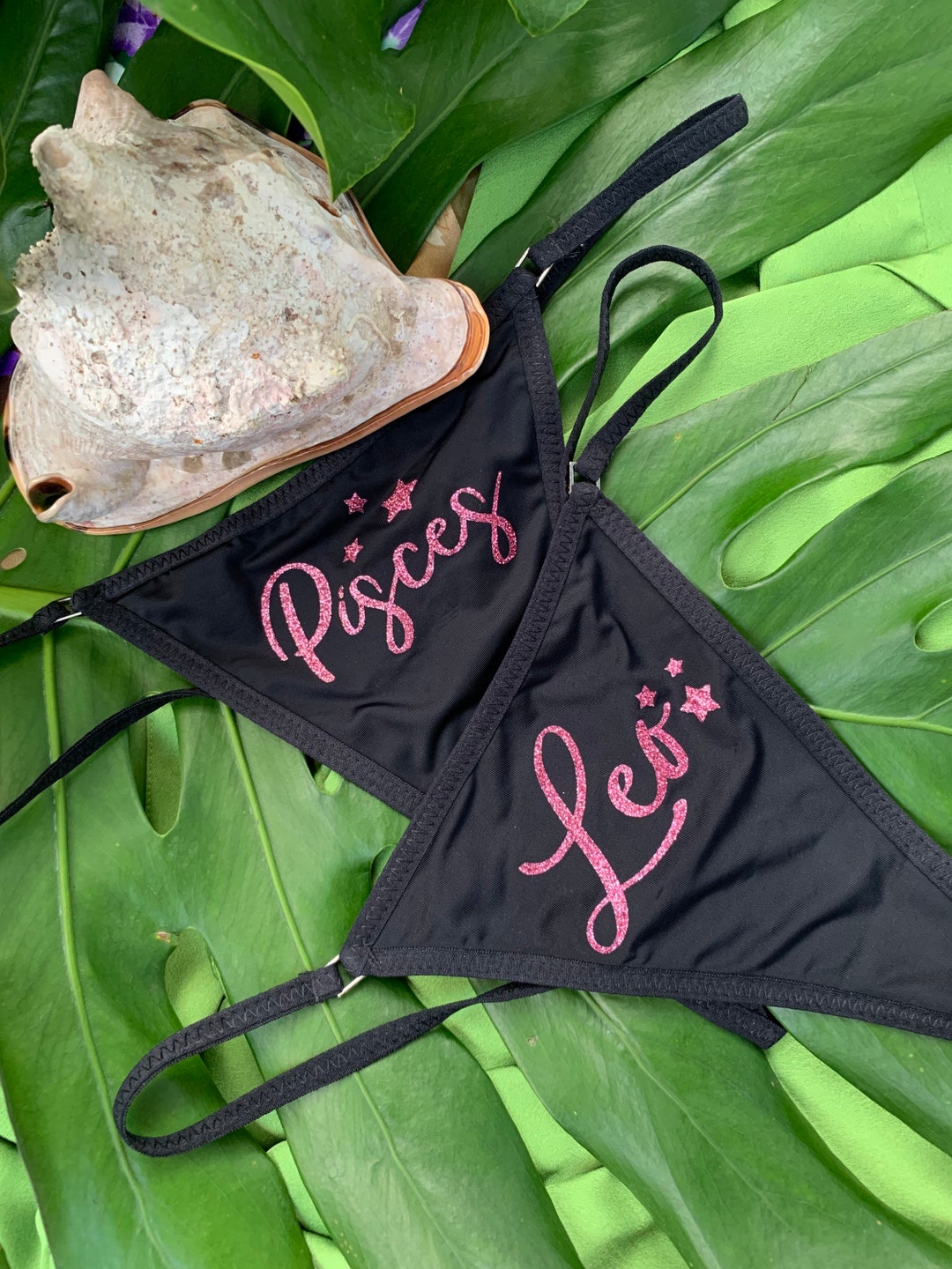 Sparkly Pink Zodiac Thong Shiny Panties Zodiac Underwear Etsy