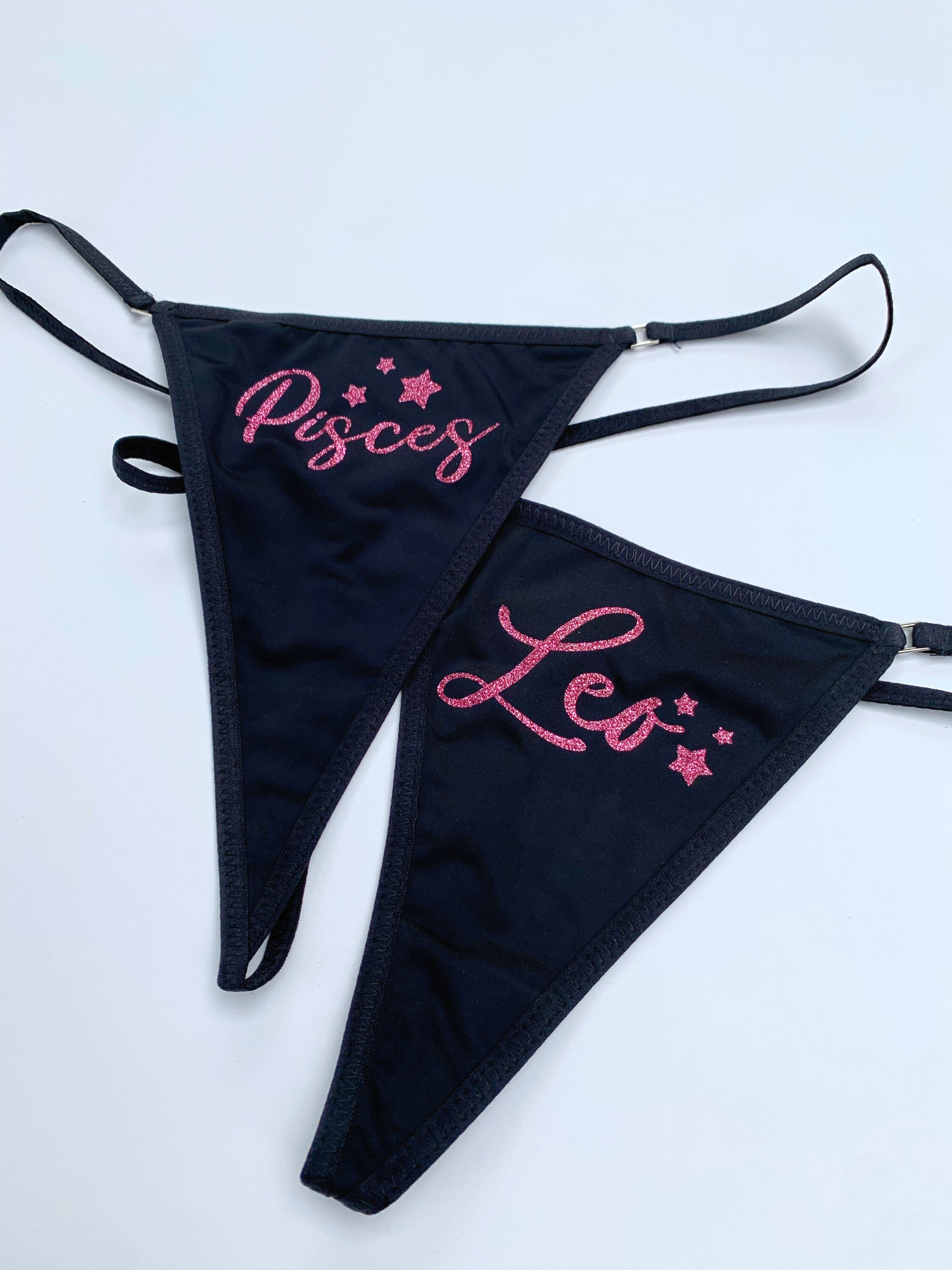Sparkly Pink Zodiac Thong Shiny Panties Zodiac Underwear Etsy