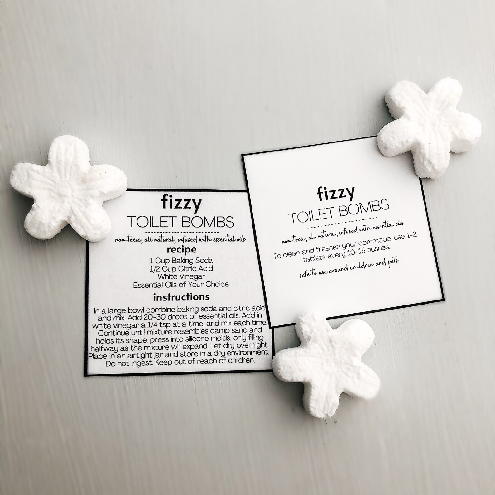 Toilet Cleaner Bomb Label and Recipe Card Etsy