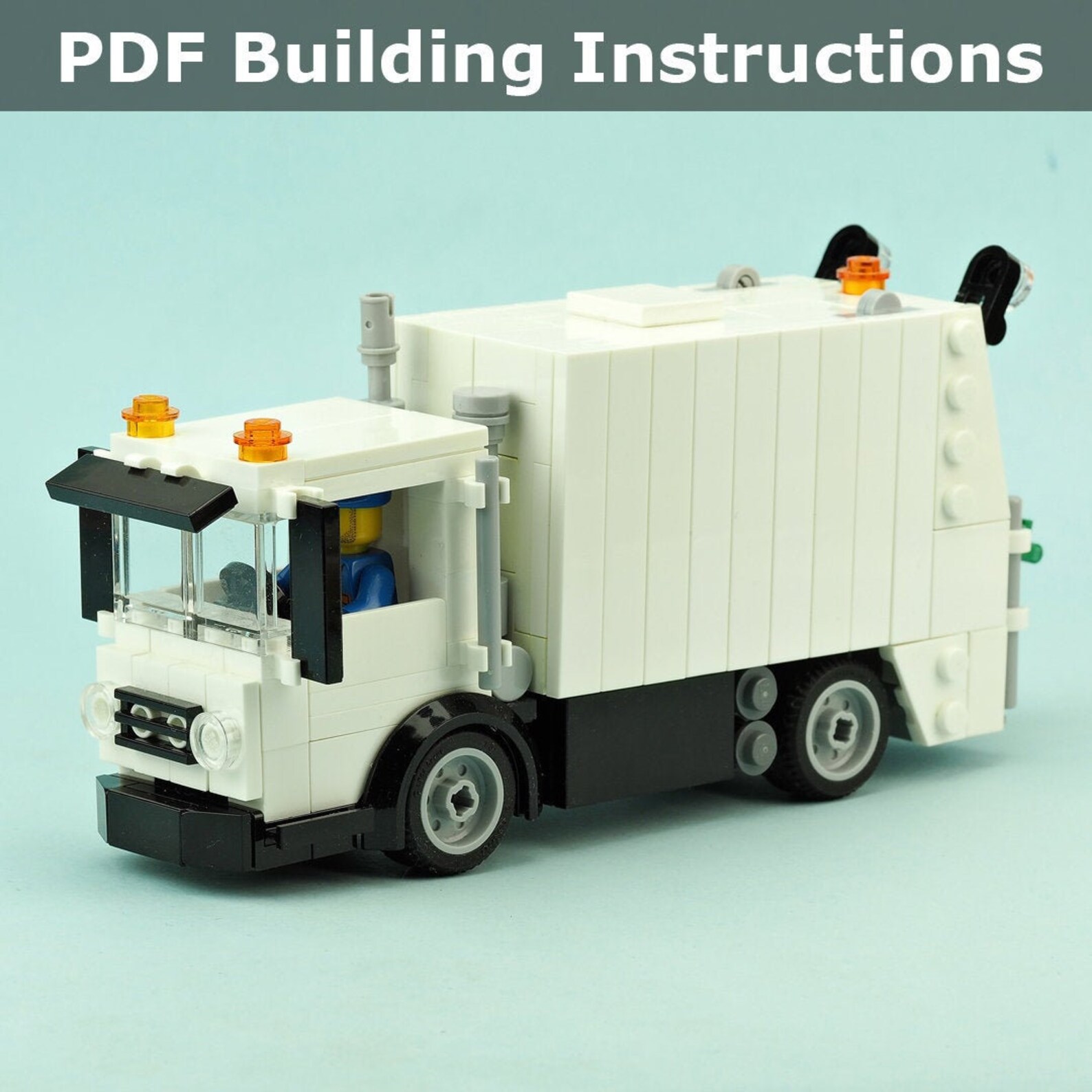 LEGO MOC Garbage Truck PDF Building Instructions No Bricks Etsy