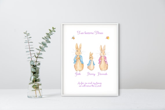 Personalised family tree gift/Peter Rabbit style gift for family friends/New home present idea VA132