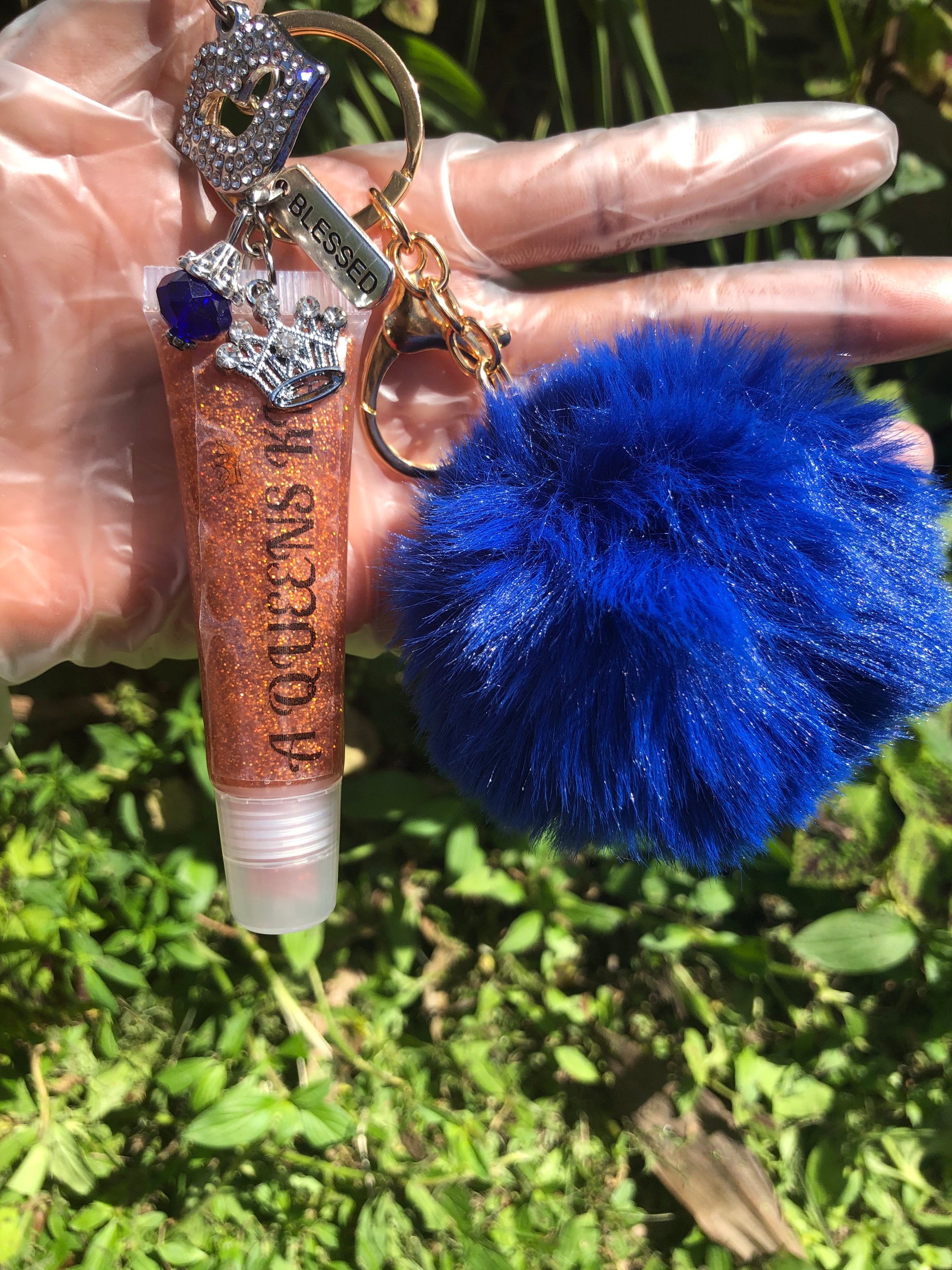 Lipgloss Keychain Glitter Keychain Glitter Gloss Gluten & Etsy