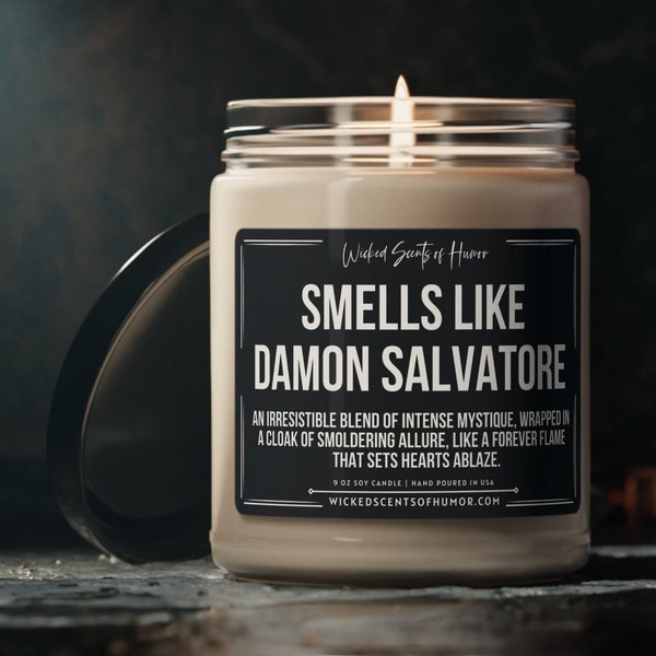Smells Like Damon Salvatore Candle, Unique Gift Idea, Vampire Diaries, Fandom Gift, Mystic Falls Aroma, Supernatural Candle