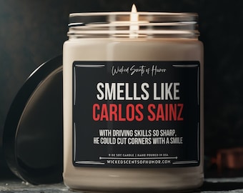 This Smells Like Carlos Sainz Candle , F1, Formula One, Birthday Gift, Funny, Fandom, Gag Gift, Gift for Best Friend, Celebrity Candle