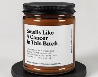 Cancer Zodiac Gift for Her, Funny Astrology Candle, Sarcastic Birthday Present, Zodiac Sign Humor, Sassy Horoscope Candle for Friend