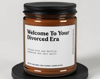 Divorce Gift for Friend, Divorced Era Funny Candle, Best Friend Breakup Gift, Newly Single Celebration, Divorce Party Candle, Ex Husband Era