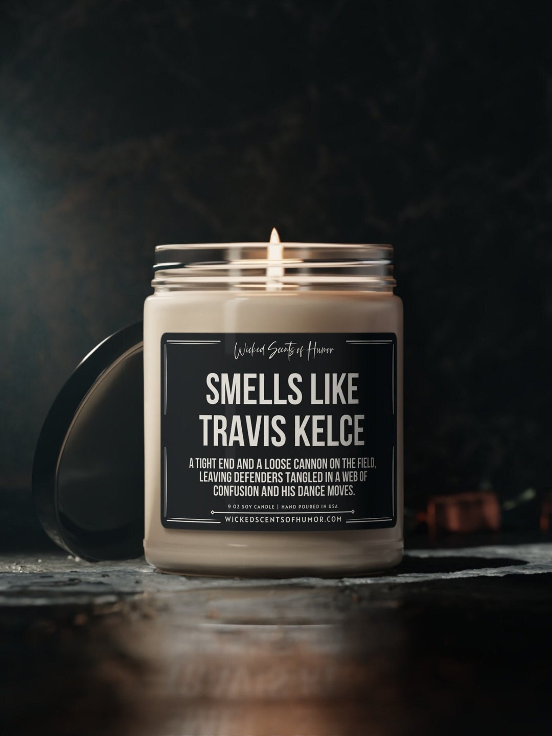 Smells Like Travis Kelce Candle, Football NFL Candle, KC Chiefs