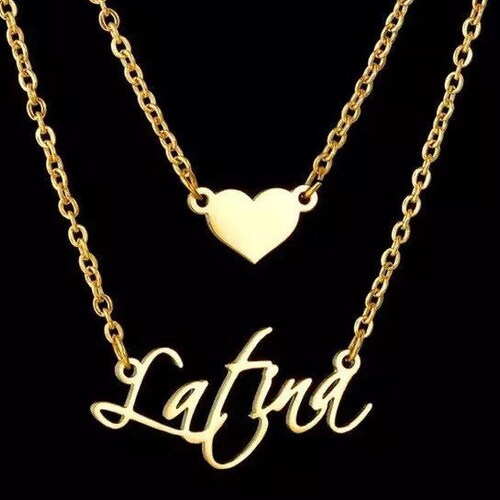 Layered Name Necklace Set Custom Name 