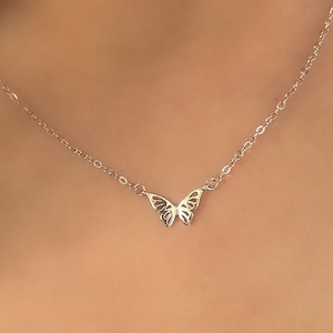 925 Silver Butterfly Necklace, Dainty Butterfly Charm Pendant, Best Necklace for Layering, Hypoallergenic, Best Gifts for Women & Girls 2025