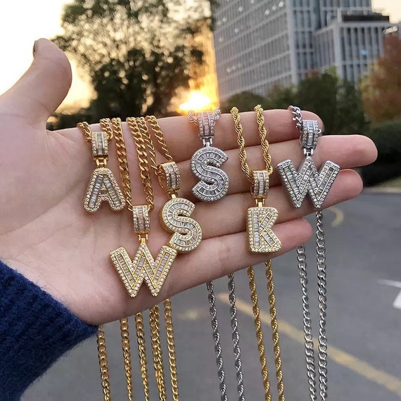 Initial Letter Necklace Unisex Gifts 