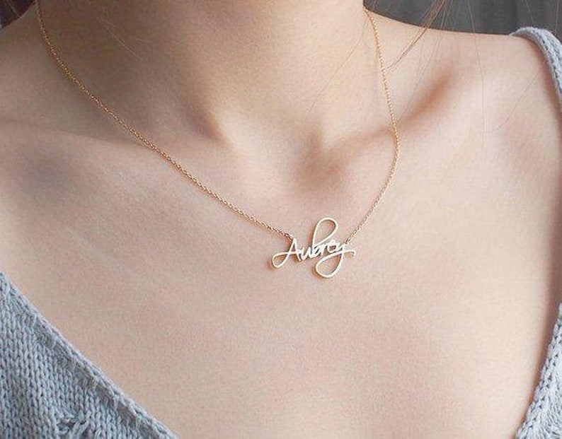 Exquisite Custom Name Necklace Inspirational Message Gifts for 2021 Stainless Steel Customized Jewelry For Women Cursive Font