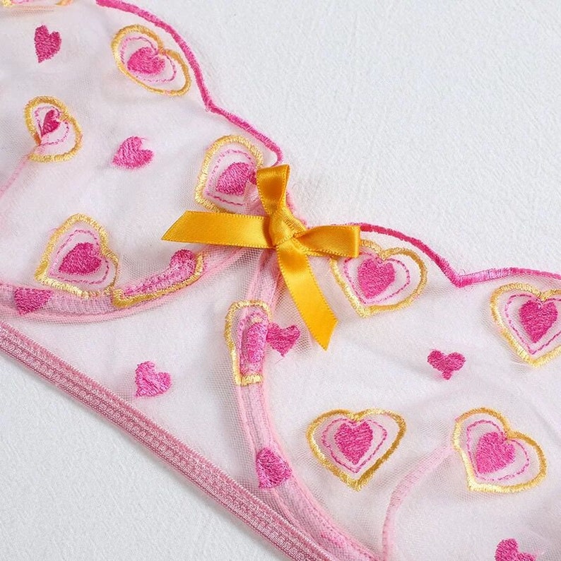 Sexy Garter Belt Lingerie Setfloral-embroidered Lace - Etsy