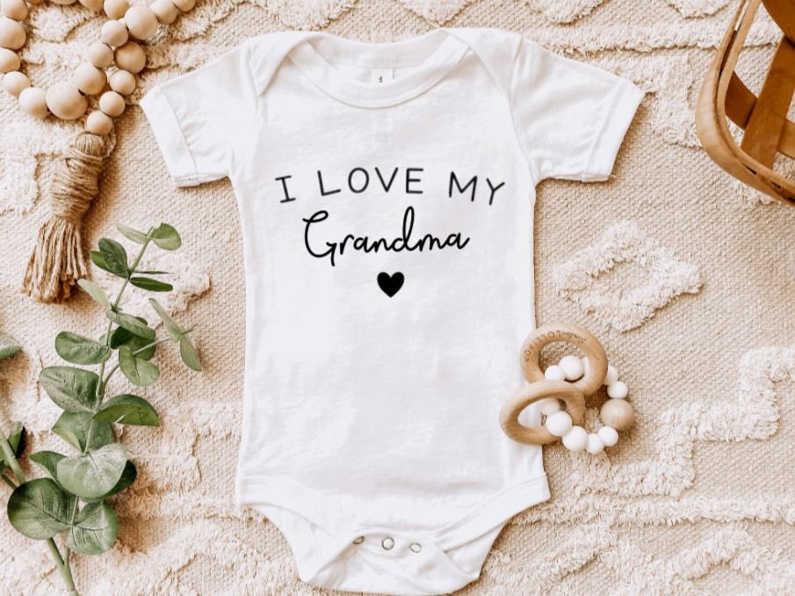 Grandma Baby Onesie® Cute I Love My Grandma Onesie® Custom Etsy