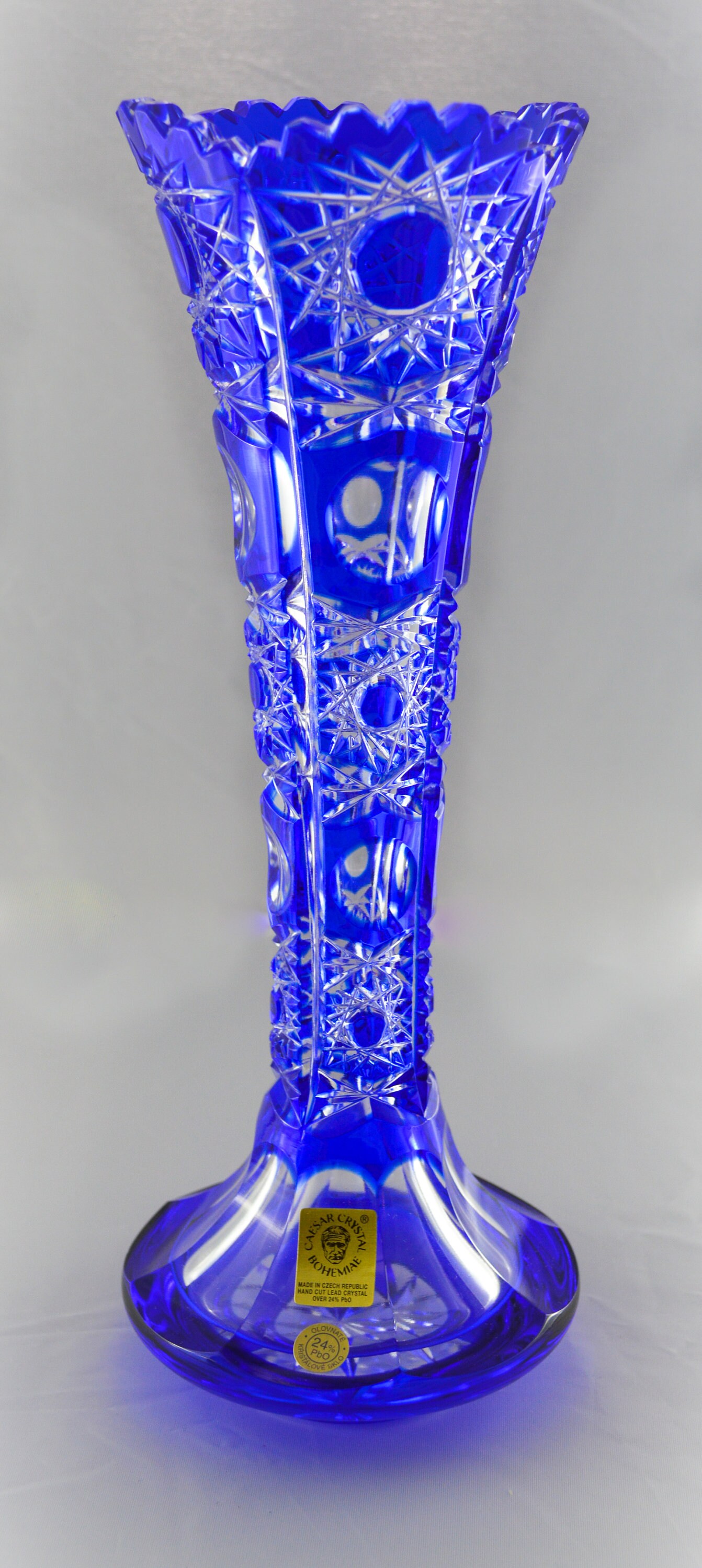 Bohemian Crystal Vase Ceasar Bohemia Handmade Real Lead Etsy