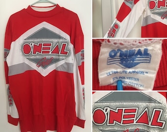 Vintage 90's O'Neal Sportswear Printed Motorcycle Racing BMX Motocross Long Sleeve Shirt Medium