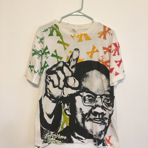 Vintage 90’s Malcolm X MLK Tee All Over Print T Shirt Martin Luther King Jr Black Pride Black Power Civil Rights Rare Multi Color shops Gradient M