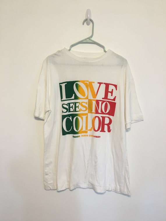 【専用】90’s Hanes “LOVE SEE NO COLOR” Tee Vintage 90's Love See No Color Racism Hurts Everybody