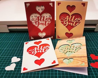 individual wedding greeting cards hearts