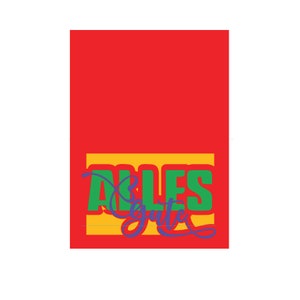 May include: A red background with a yellow and green graphic that says "ABLES" in green and "cute" in purple.