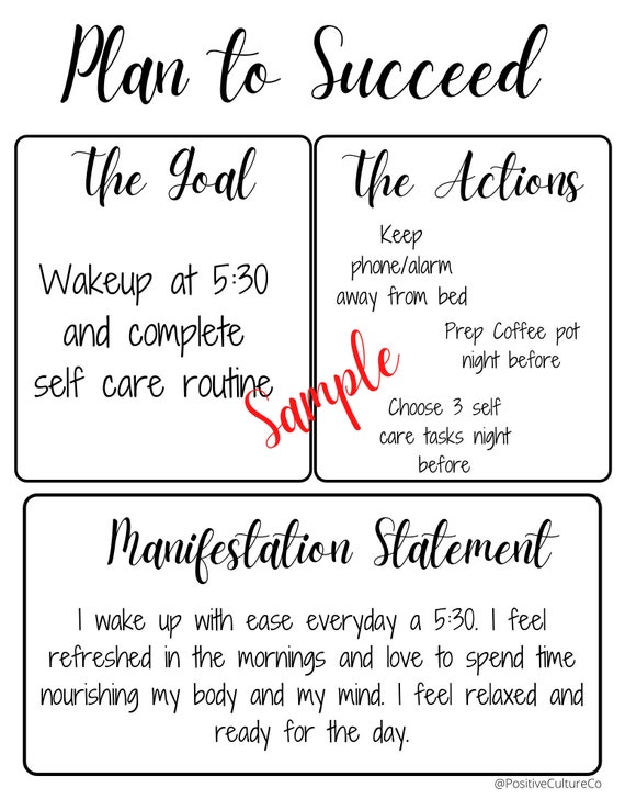 Printable Personal Goal Setting Worksheet | Etsy
