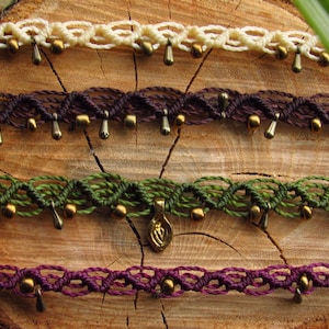 Boho Perlen Makramee Choker/Stirnband/Doppel Armband