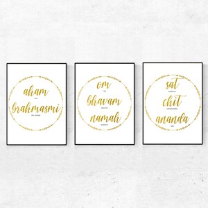 Mantra Gold Boho 3 in 1 wall art print