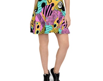Sally Pattern Skater Skirt