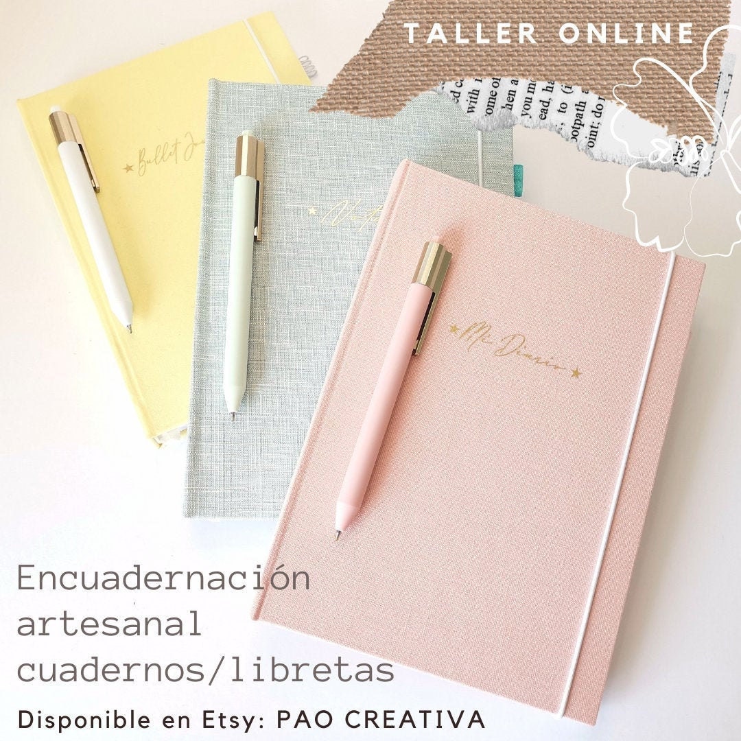 Taller online encuadernación artesanal taller virtual bullet journal  cuaderno diy libretas hechas a mano cuadernos personalizados -  México