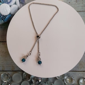Gemstone Charms Adjustable Rolo Chain Bracelet