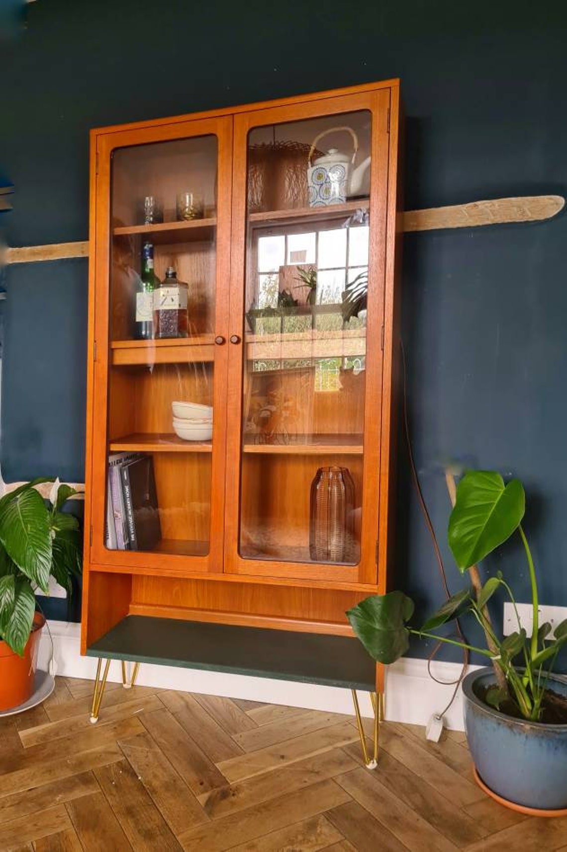 G Plan Mid Century Glass Fronted Bookcase Drinks Etsy UK