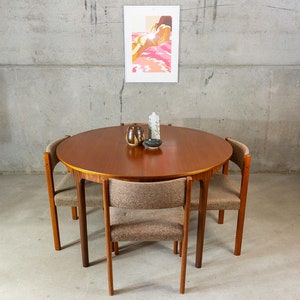 McIntosh Extending Teak Table And Original Woollen Chairs