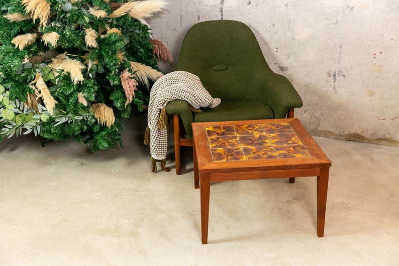 Tiled Top Mid Century Teak Coffee Table image 9