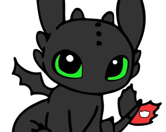 Toothless Night Fury /& Lightfury Embroidered 3 1//2/" Tall Patch