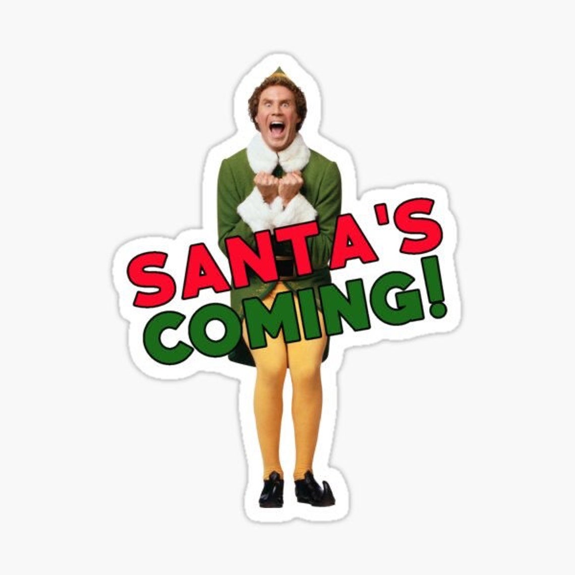 ELF Santa Coming Sticker Vinyl Decal Sticker For Phone Etsy ELF Santa Coming Sticker Vinyl Decal Sticker For Phone Etsy