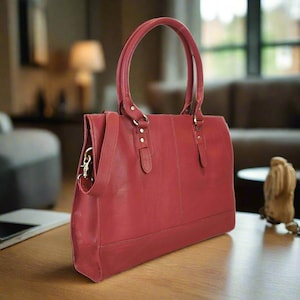 Red Bags, Bags for Women, Leather Laptop Bag Women, Leather Crossbody Bag Women, Tote Bags for Women, Women Briefcase, Gift for Mom