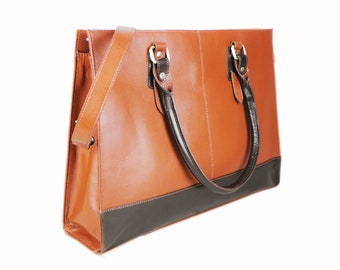 Multifunctional Women's Leather Laptop Bag - Versatile Messenger, Satchel, Crossbody, Tote, Ideal for Work and outing