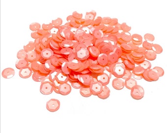 Satin Pale Peach Sequins Multiple Sizes Available