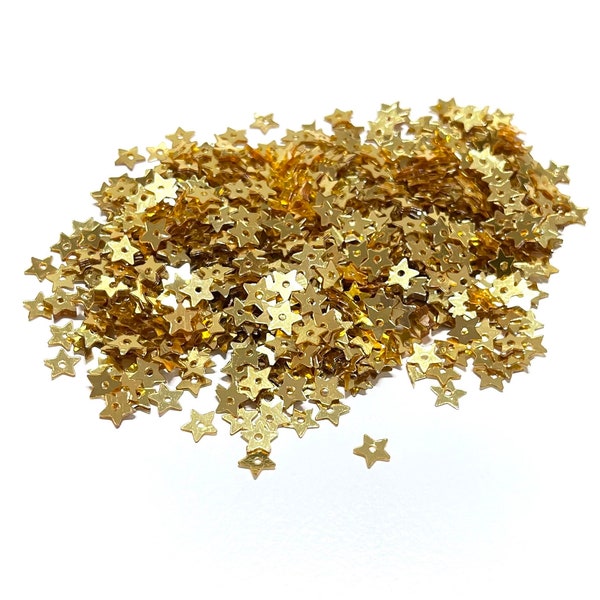 5mm Gold Metallic Stars Sequins