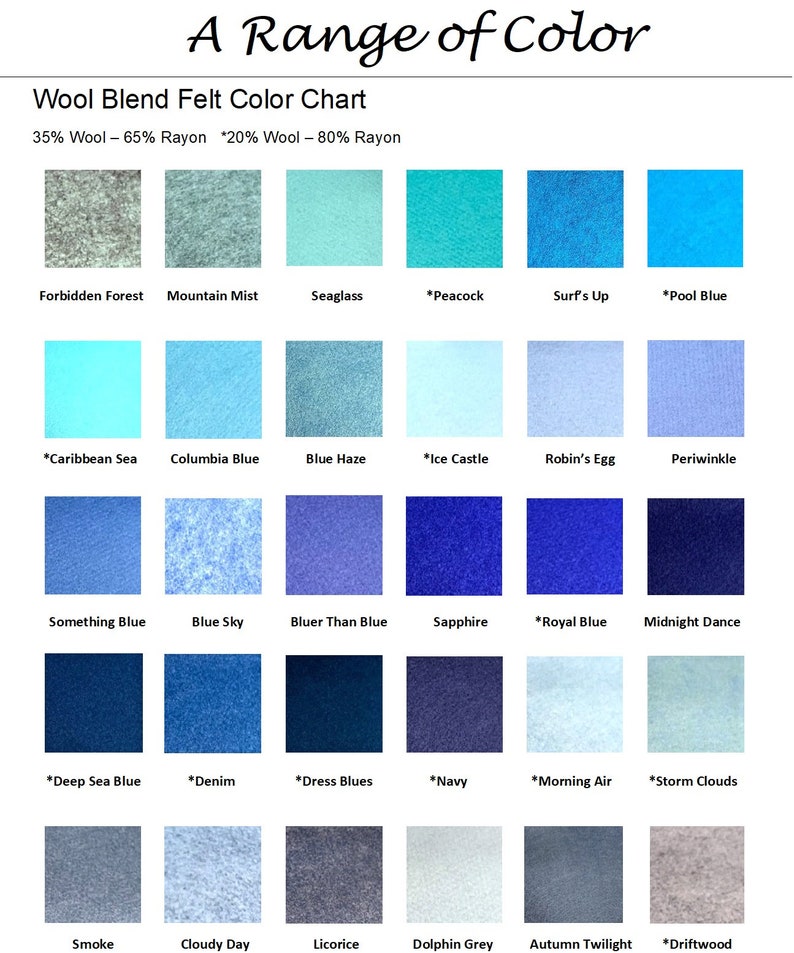 50 Pack of 9x12 Wool Blend Felt Sheets