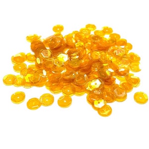 Transparent Iridescent Golden Yellow Sequins Multiple Sizes Available