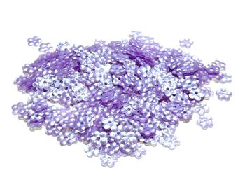 5mm Satin Light Purple  Flower Sequins
