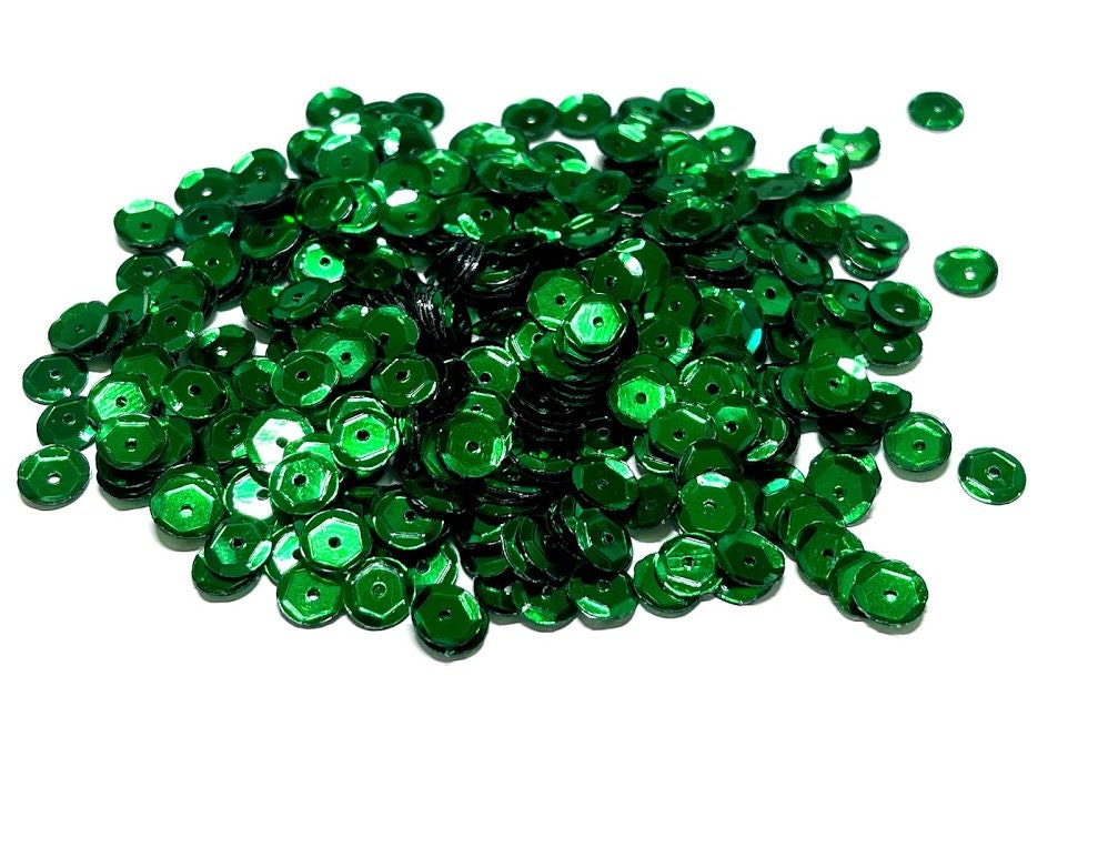 Metallic Green Sequins Multiple Sizes Available