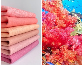 Coral Reef Felt Color Set 9 x 12 Wool Felt