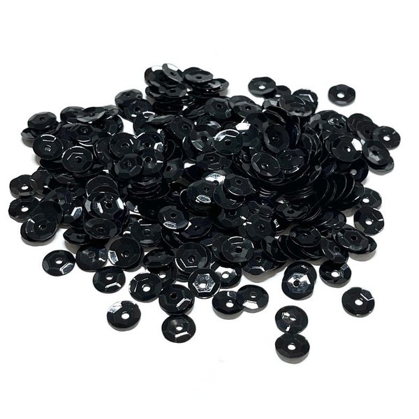 Glossy Black Sequins Multiple Sizes Available