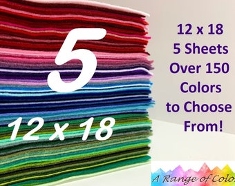 5 Pack 12 x 18 Wool Blend Felt