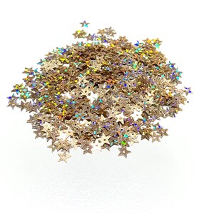 5mm Progressive Hologram Gold Star Sequins